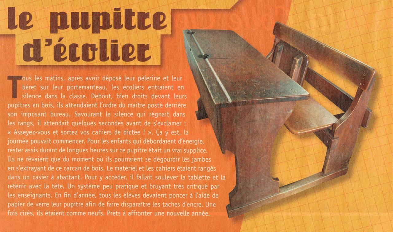 le pupitre d'écolier