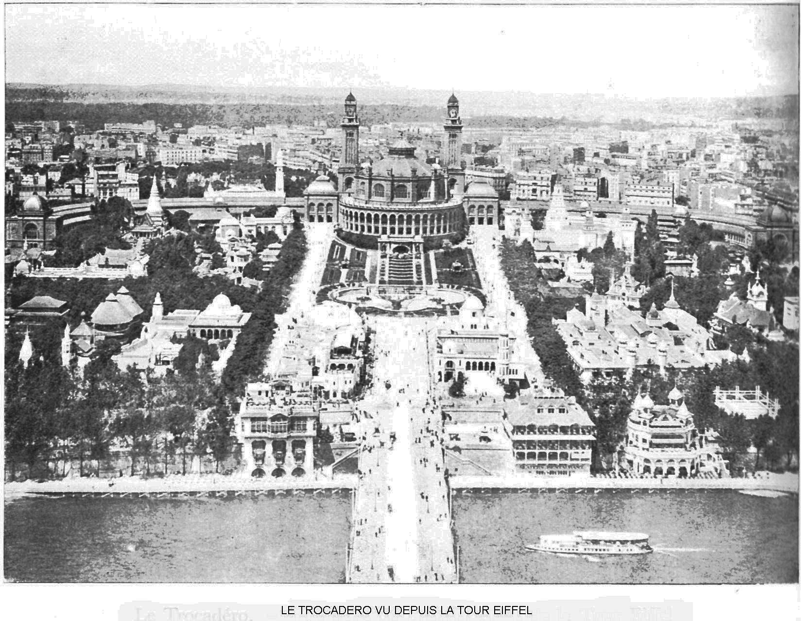 Le trocadero vu depuis la tour eiffel