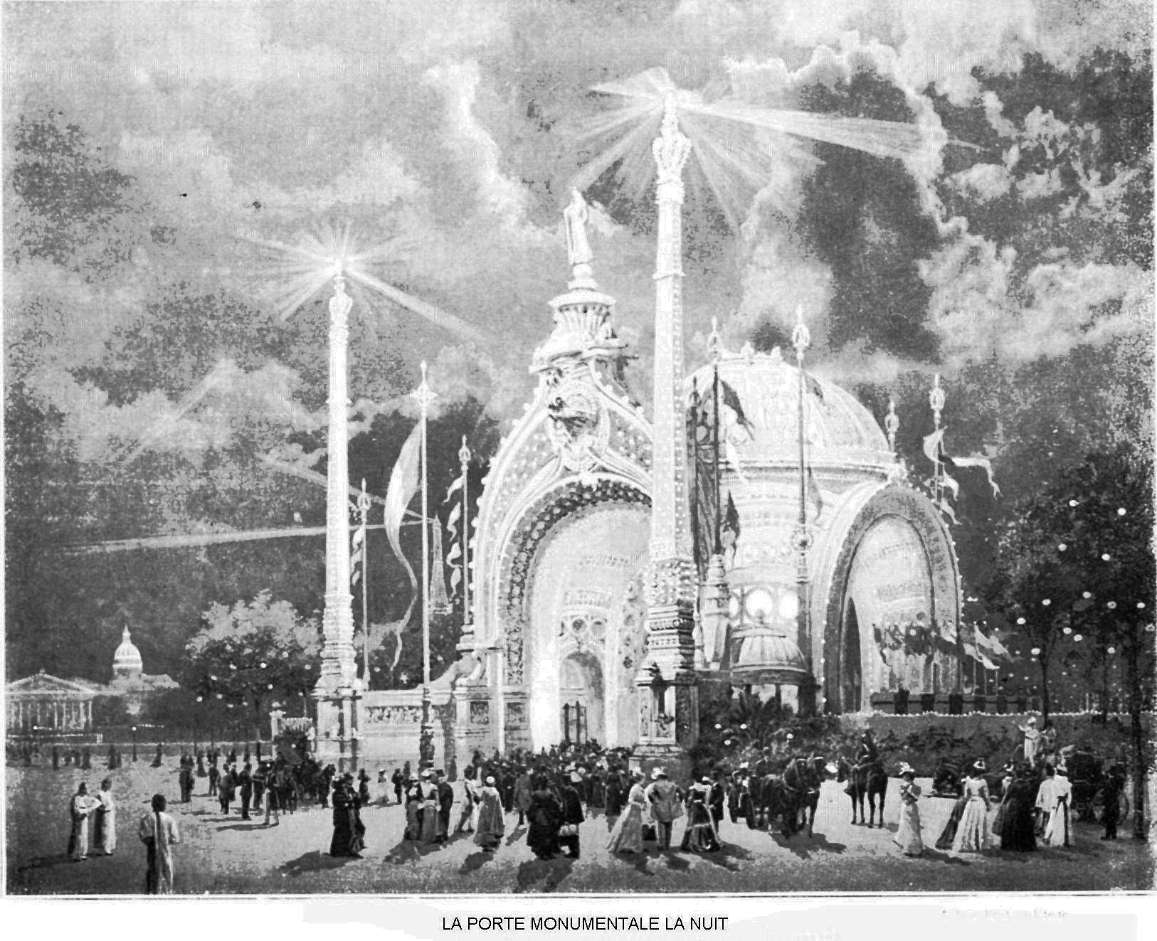 Ressources histoire exposition universelle 1900 la porte monumentale la nuit