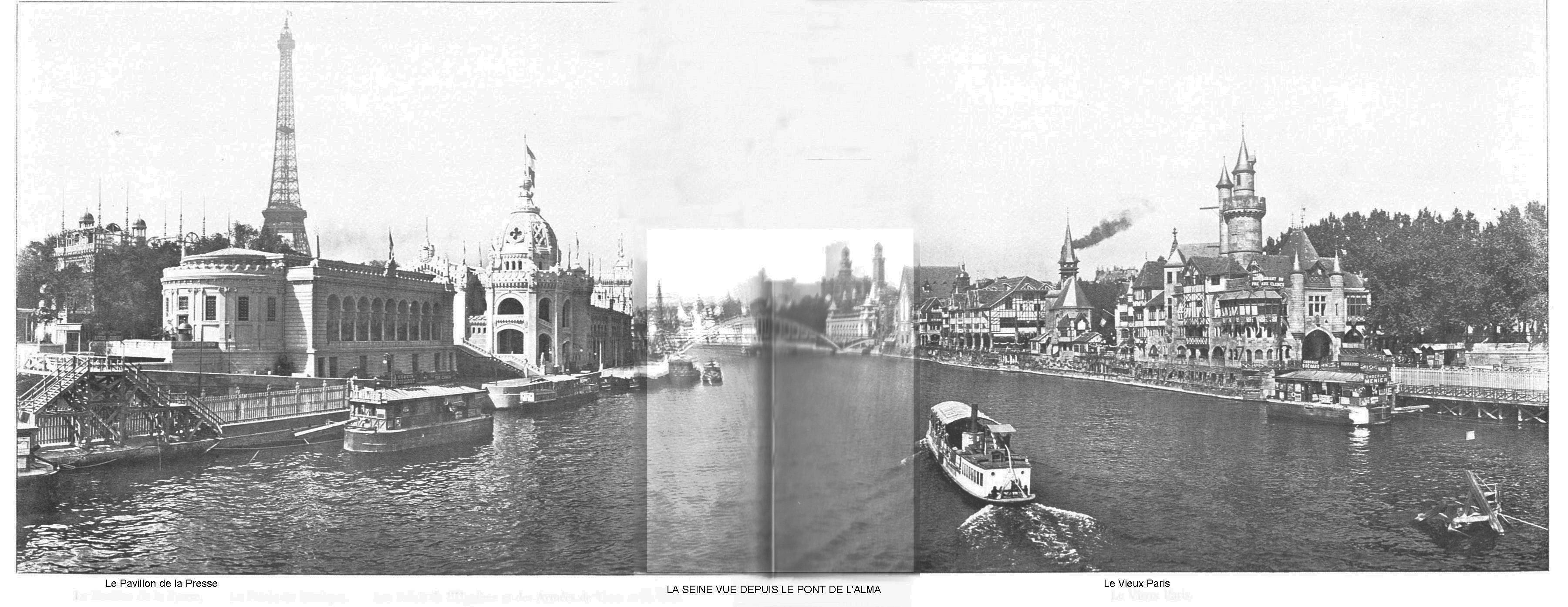 Ressources histoire exposition universelle 1900 la seine vu depuis le pont de l alma