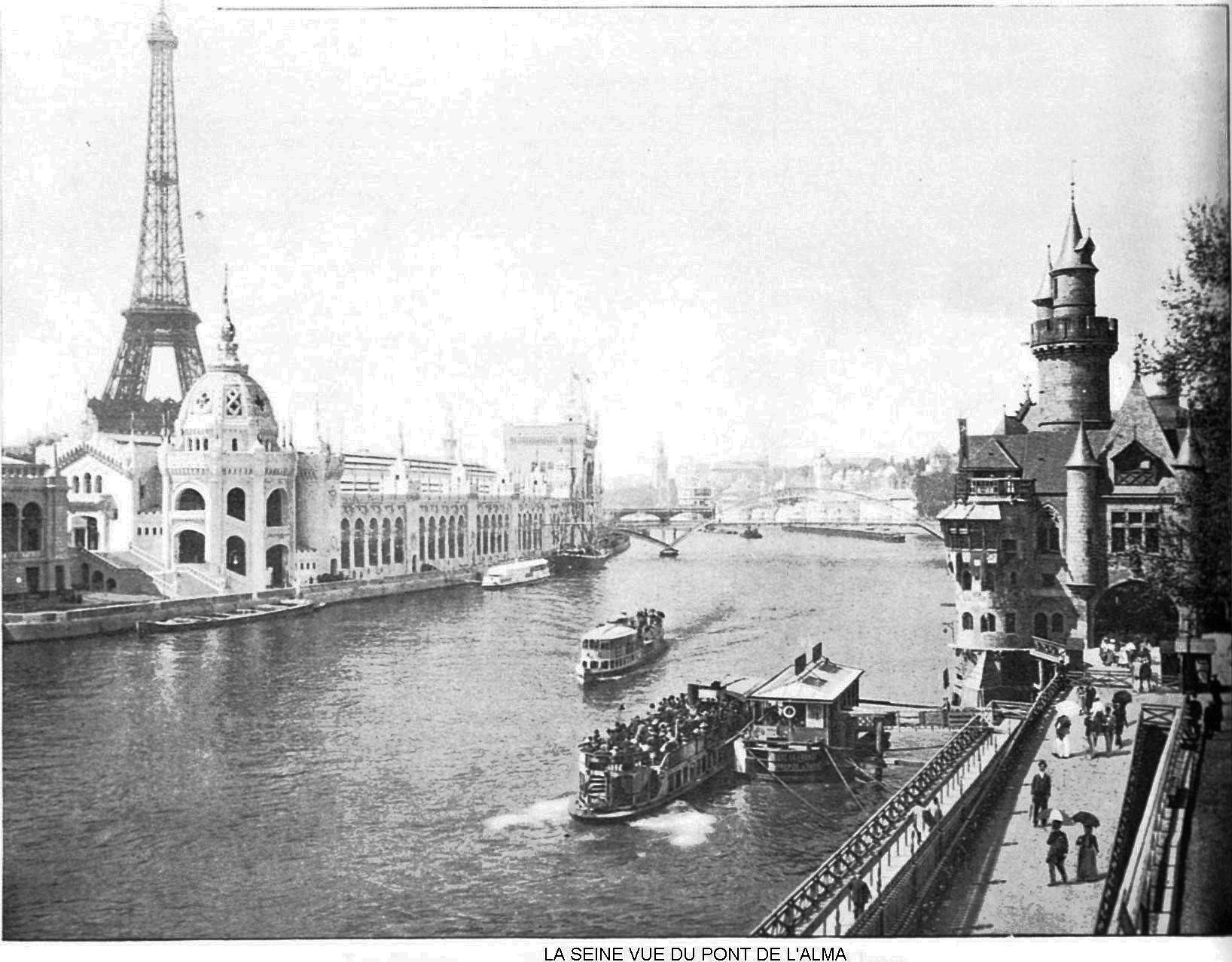 Ressources histoire exposition universelle 1900 la seine vue du pont de l alma